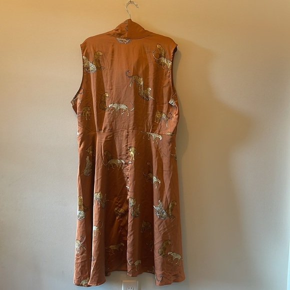 Unique Vintage Cheetah Fit & Flare Dress SZ XL/14 - Picture 5 of 6